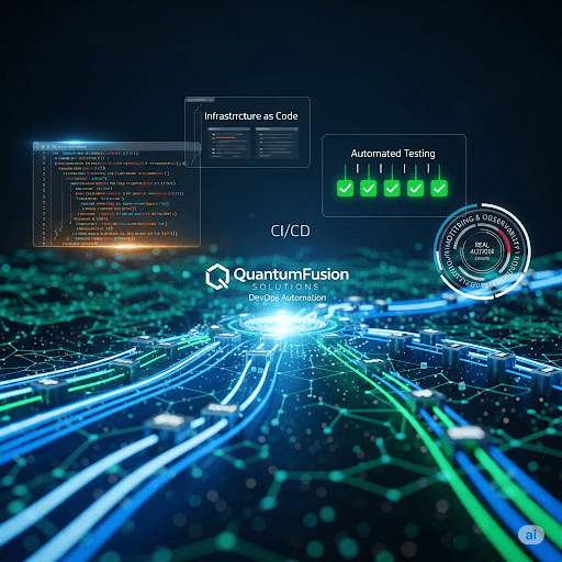 Abstract DevOps pipeline visualization